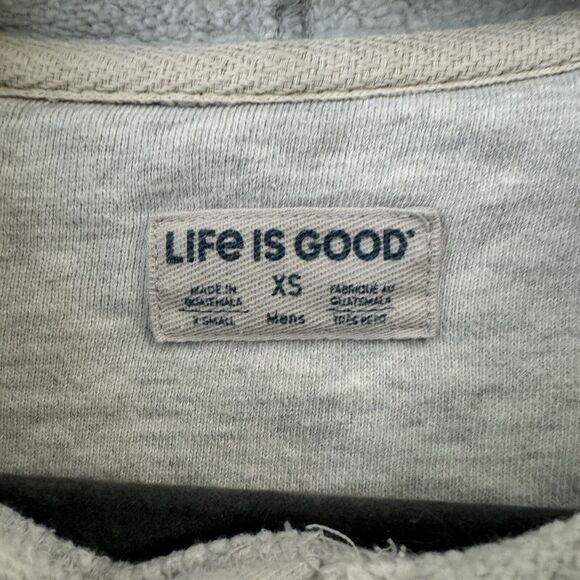 Life is Good Sweater Womens Size XS Hoodie Pullover Graphic Gray - Picture 6 of 7
